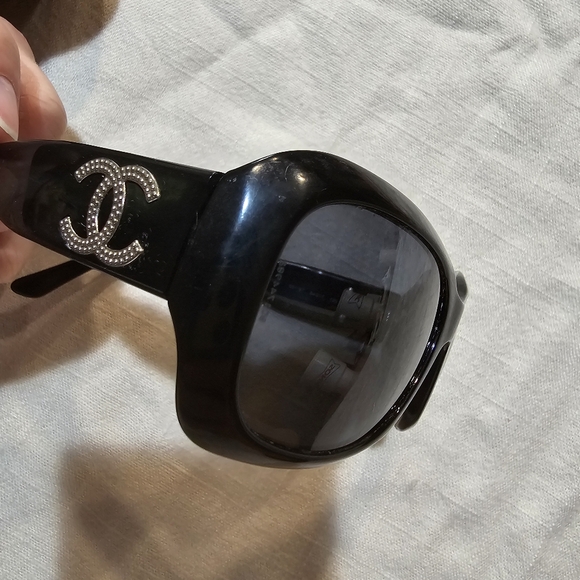 Chanel Authentic Black Silver Embellished    Sunglasses Made in Italy - Picture 5 of 13